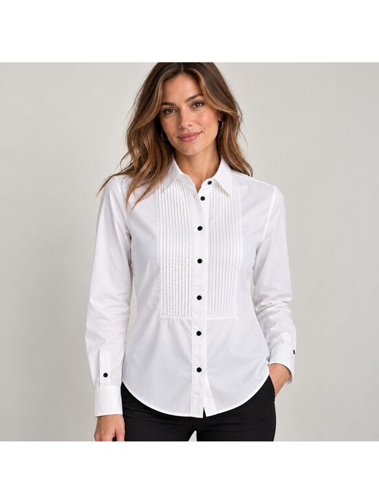 J. Crew Tops - J.Crew White Slim-Fit Poplin Tuxedo Shirt - 4